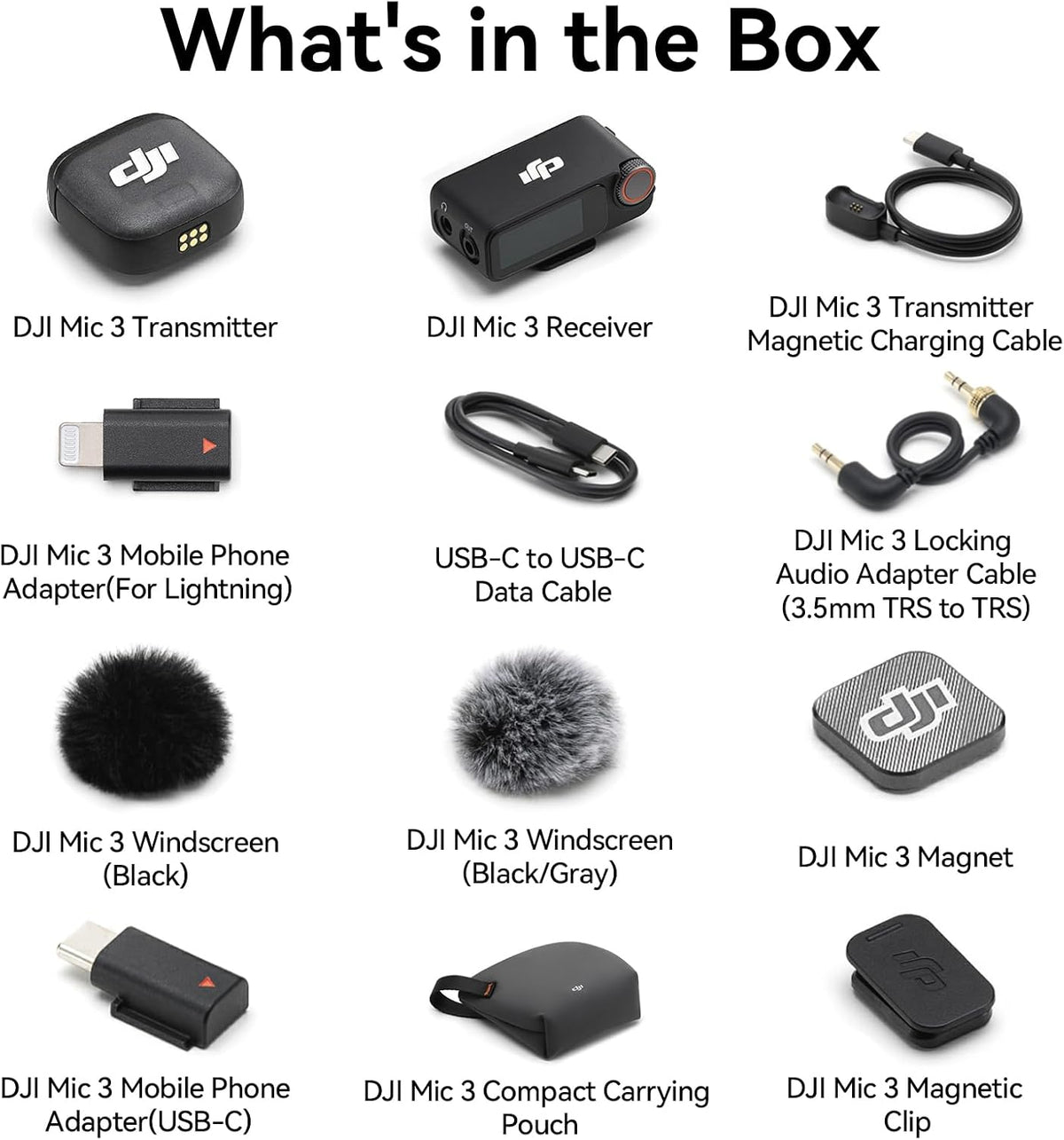 DJI Mic 3 (1 TX + 1 RX) + Lightning Adapter