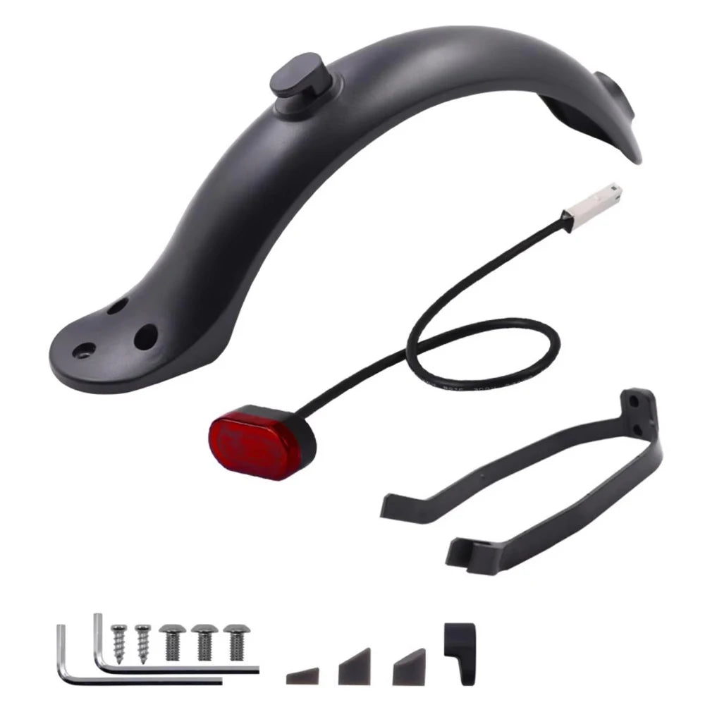 For Xiaomi Mijia MI M365 1S M187 Pro E-Scooter Tire Splash Fender with Rear Taillight Front Back Guard Mudguard Screw Line Parts