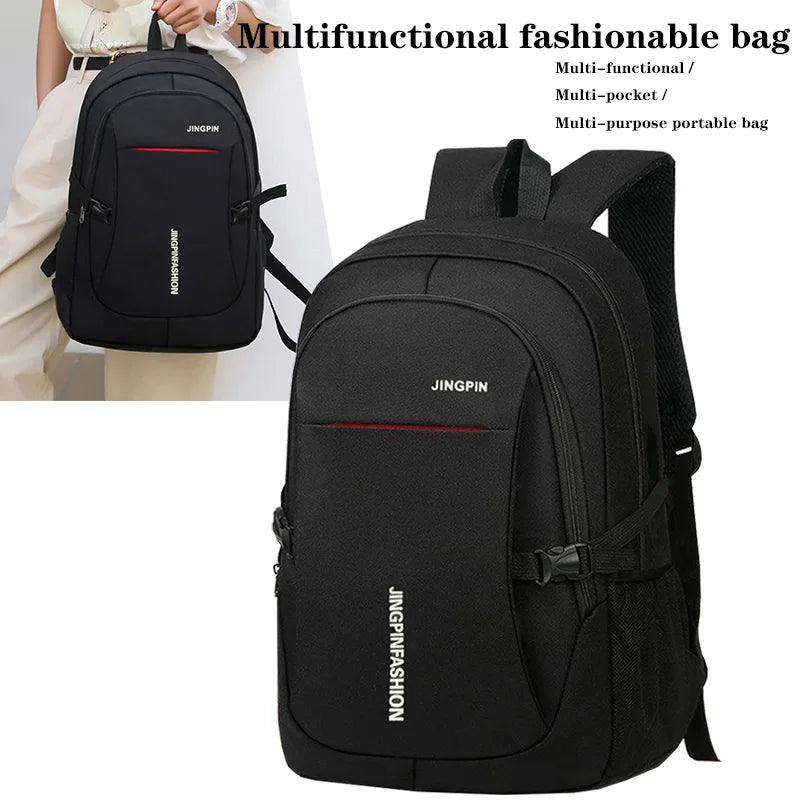 Durable Water‑Repellent Oxford Laptop Rucksack Multi‑Zipper Business Backpack for Student Work Daily Travel Commuting