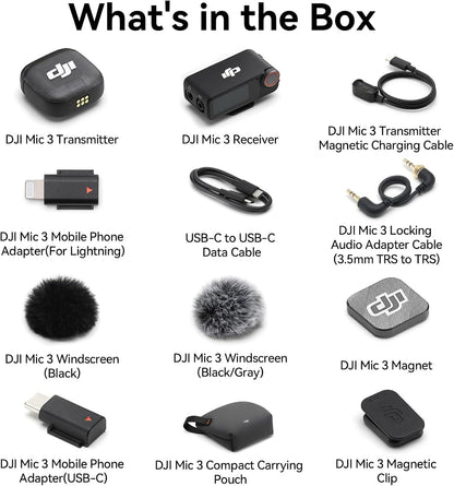 DJI Mic 3 (1 TX + 1 RX) + Lightning Adapter