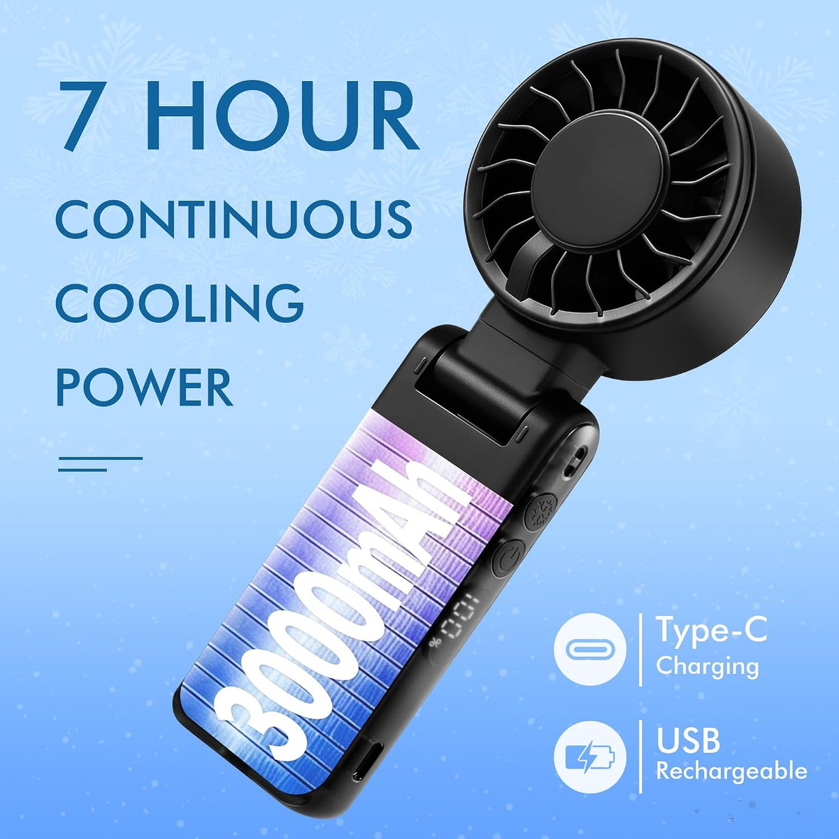Portable Handheld Turbo Fan 5 Speed Personal Fan