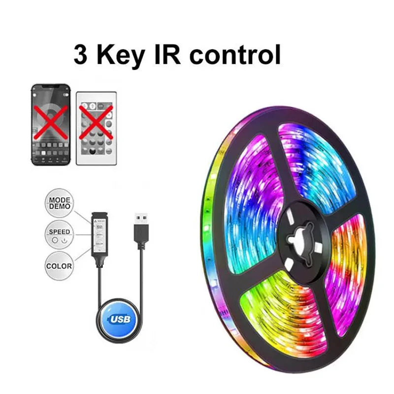Bluetooth LED Strip Lights SMD 5050 RGB APP Remote Control Flexible Ribbon Diode Lamp Tape TV Backlights Game Room Home Decor