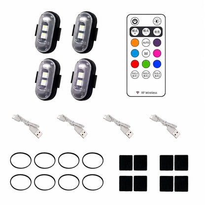 Motorcycle Light Drone Strobe Light 7 Color Mini USB LED Anti-Collision Bike Aircraft Night Flying Flashing Warning Signal Light