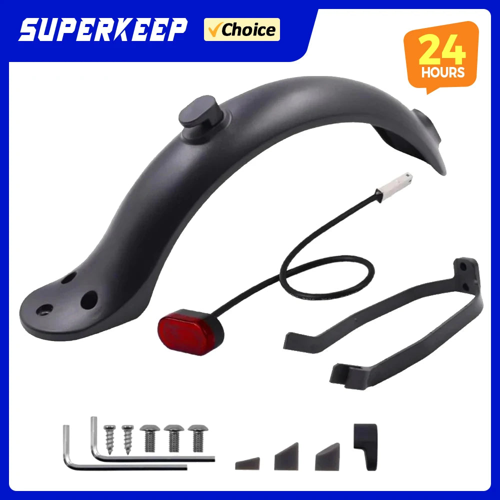 For Xiaomi Mijia MI M365 1S M187 Pro E-Scooter Tire Splash Fender with Rear Taillight Front Back Guard Mudguard Screw Line Parts