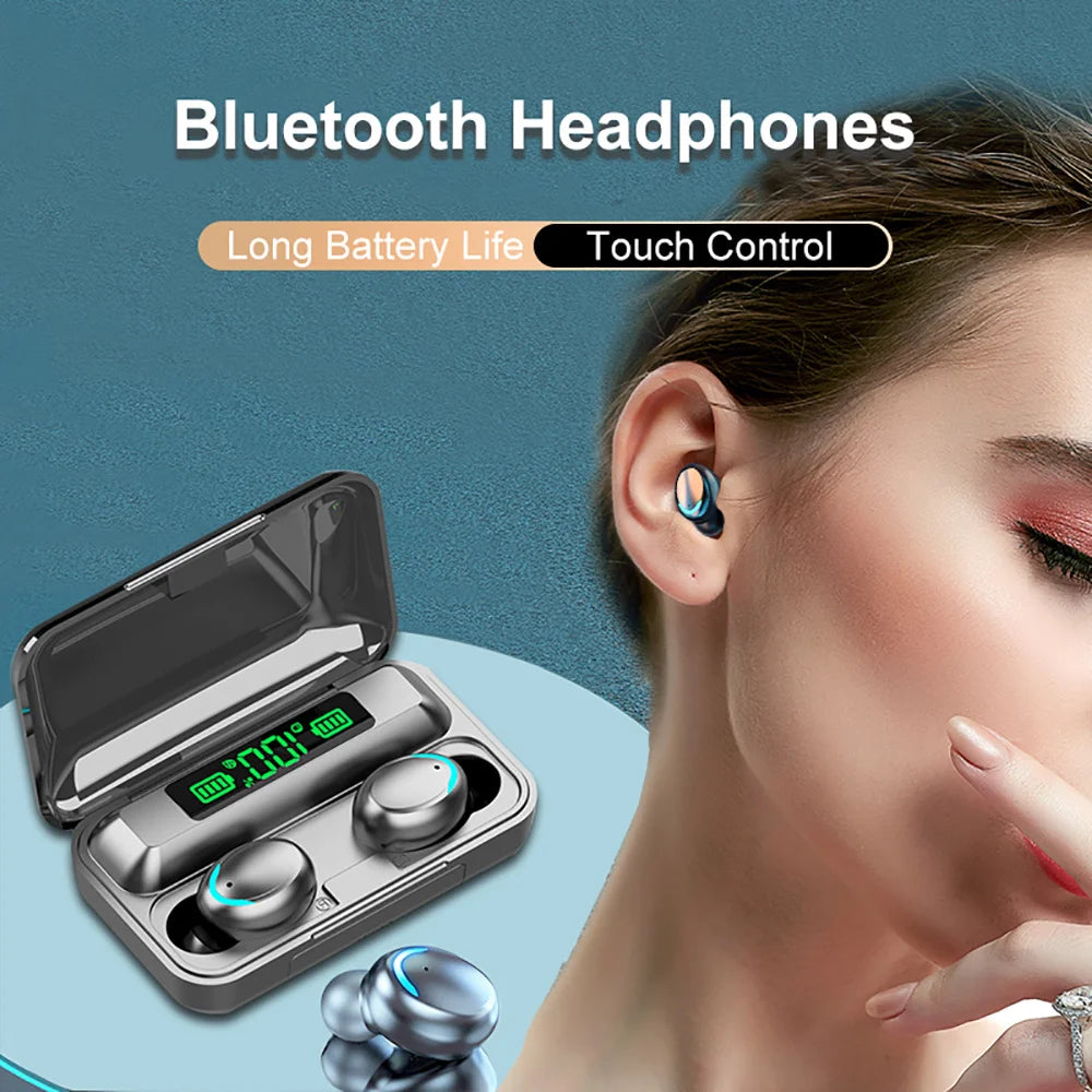 NEW F9 Upgrade TWS Bluetooth Earphones Wireless Headphone 9D Stereo Sports Waterproof Earbuds Headsets with Microphone