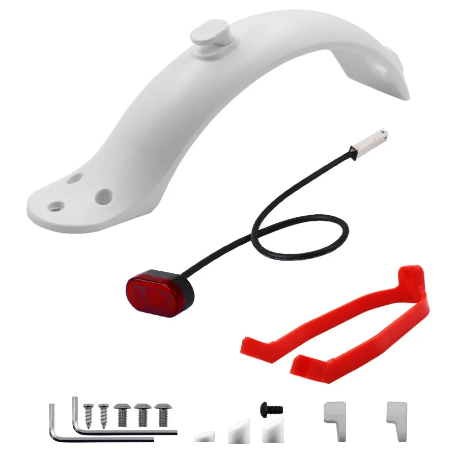 For Xiaomi Mijia MI M365 1S M187 Pro E-Scooter Tire Splash Fender with Rear Taillight Front Back Guard Mudguard Screw Line Parts
