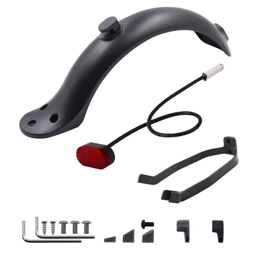 For Xiaomi Mijia MI M365 1S M187 Pro E-Scooter Tire Splash Fender with Rear Taillight Front Back Guard Mudguard Screw Line Parts