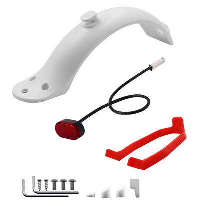 For Xiaomi Mijia MI M365 1S M187 Pro E-Scooter Tire Splash Fender with Rear Taillight Front Back Guard Mudguard Screw Line Parts